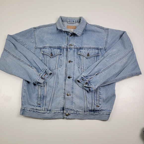 Vtg 90s Wrangler Western Trucker Denim Jean Jacket Mens XL Button Up - Picture 3 of 12